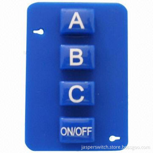 Blue silicone rubber keypads with three buttons